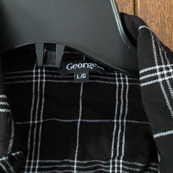 George Size L Flannel Long Shirt Dress - Picture 2 of 3